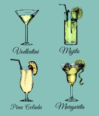 cocktails and drinks set