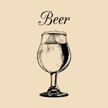 sketch of beer glass with foam