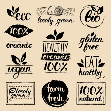 Eco organik biyo logolar