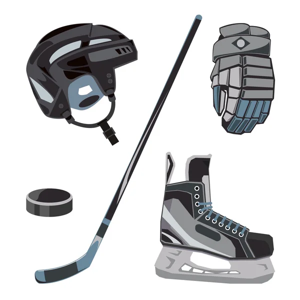 Juego de iconos de hockey — Vector de stock