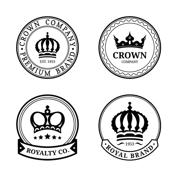 Luxury crowns monograms design — Stock Vector