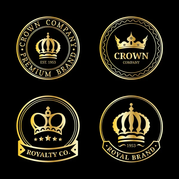 Luxury crowns monograms design — Stock Vector