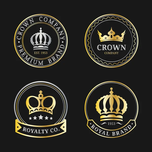 Luxury crowns monograms design — Stock vektor