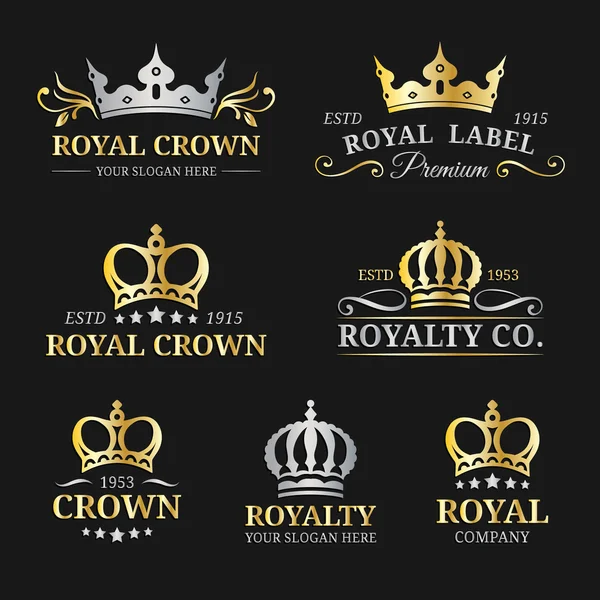 Luxury crowns monograms design — Stock vektor