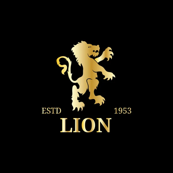 Lion vintage monogram — Stock Vector