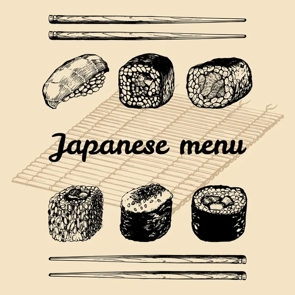 Asian menu hand drawn — Wektor stockowy