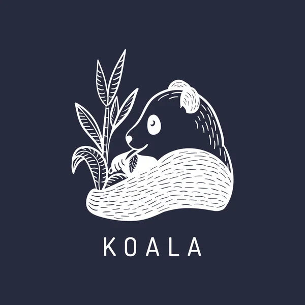 Koala orso con bambù — Vettoriale Stock