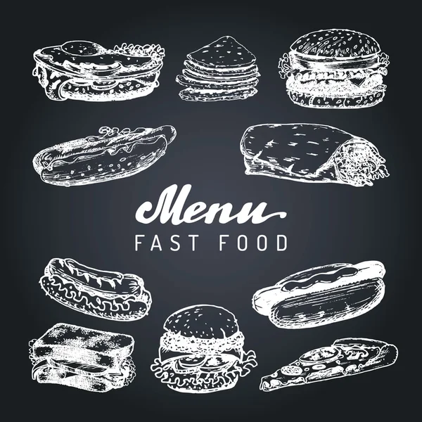 Fast food menu — Stock Vector