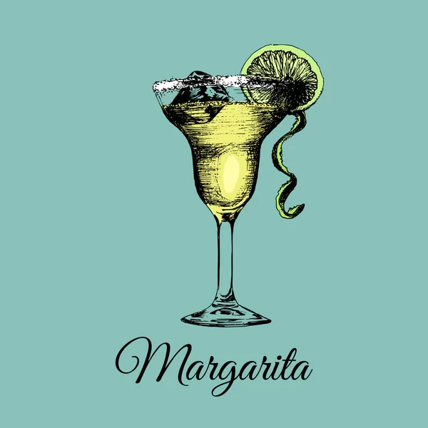 Sketch of margarita glass — Stock Vector
