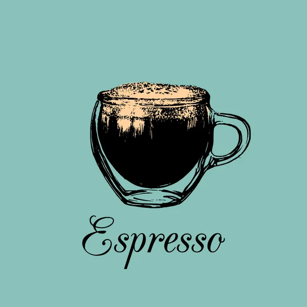 Esquisse de café expresso — Image vectorielle