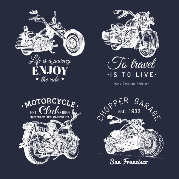 Chopper motorcycle logos — Wektor stockowy