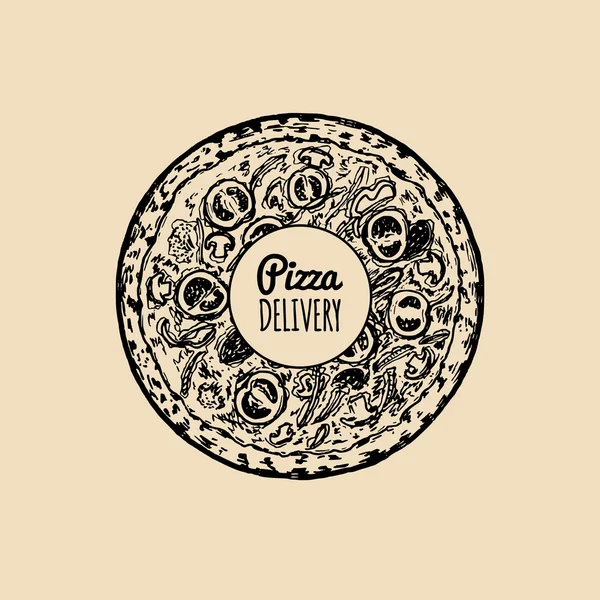 ピザ配達のロゴ — ストックベクタ