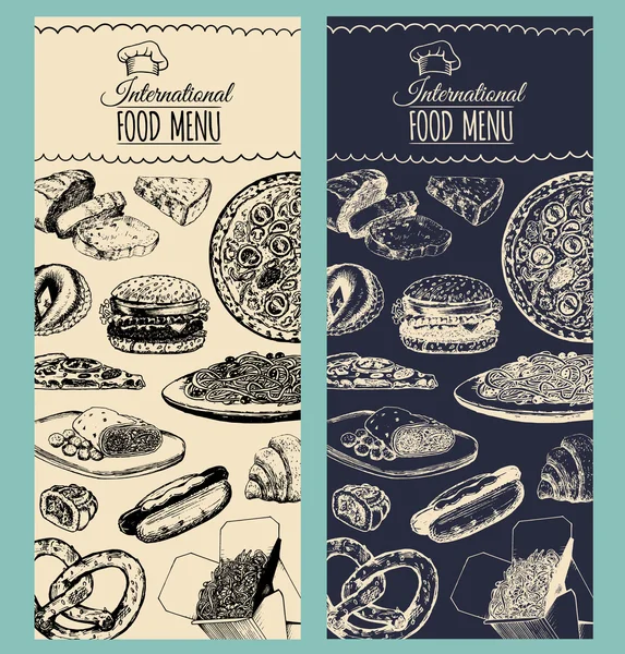 Menu alimentaire international — Image vectorielle