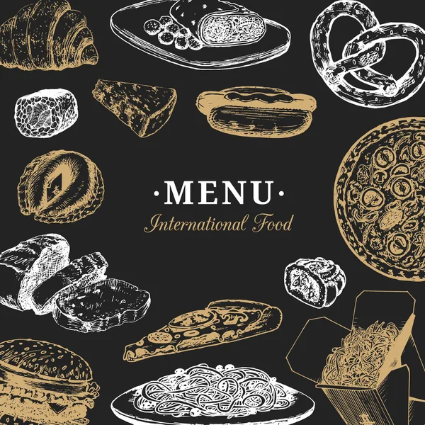 Menu alimentaire international — Image vectorielle