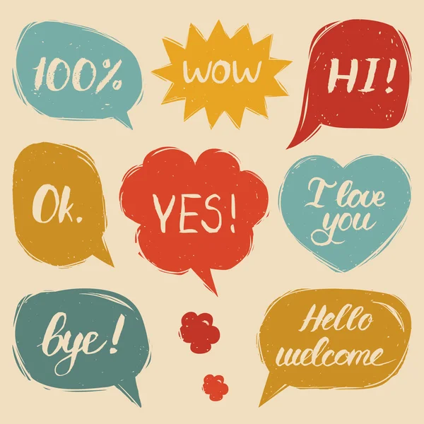 Set of comic speech bubbles — Stock Vector