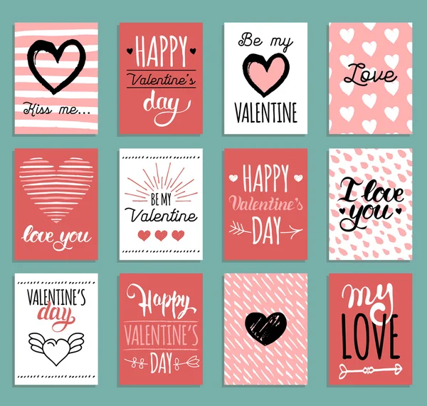 Valentines Day kaarten sjablonen — Stockvector