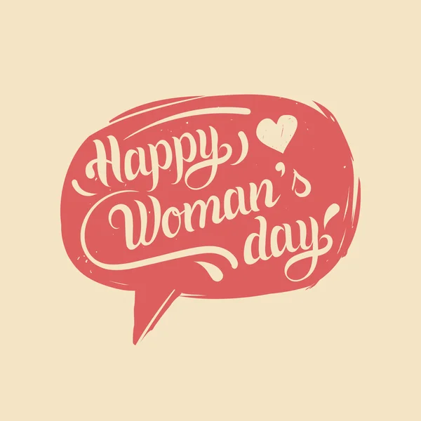 Счастливый женский день в пузыре речи — стоковый вектор