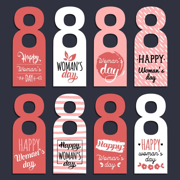 Cartões de Dia Internacional das Mulheres —  Vetores de Stock