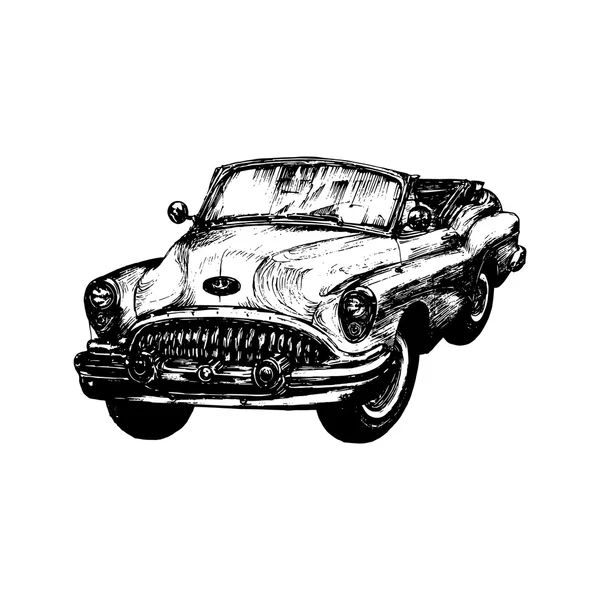 Bosquejo de coche retro — Archivo Imágenes Vectoriales