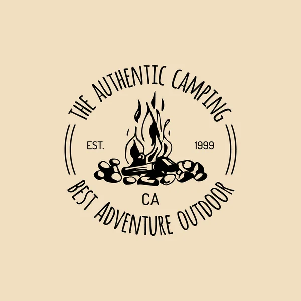 Logotype camping vintage — Image vectorielle