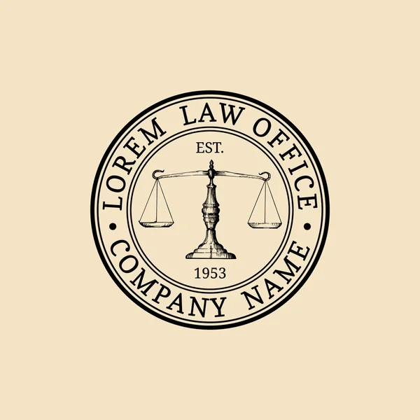 Vintage lawyer logo — Stock Vector