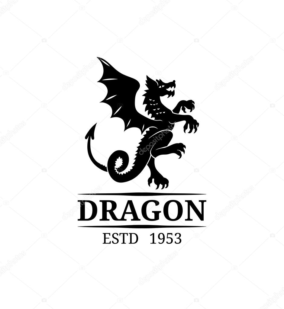 Dragon logo. Vector dragon logo template. Luxury monogram design. Dragon vintage monogram. Dragon vector illustration. Used for hotel, restaurant, boutique, invitation, jewellery, etc