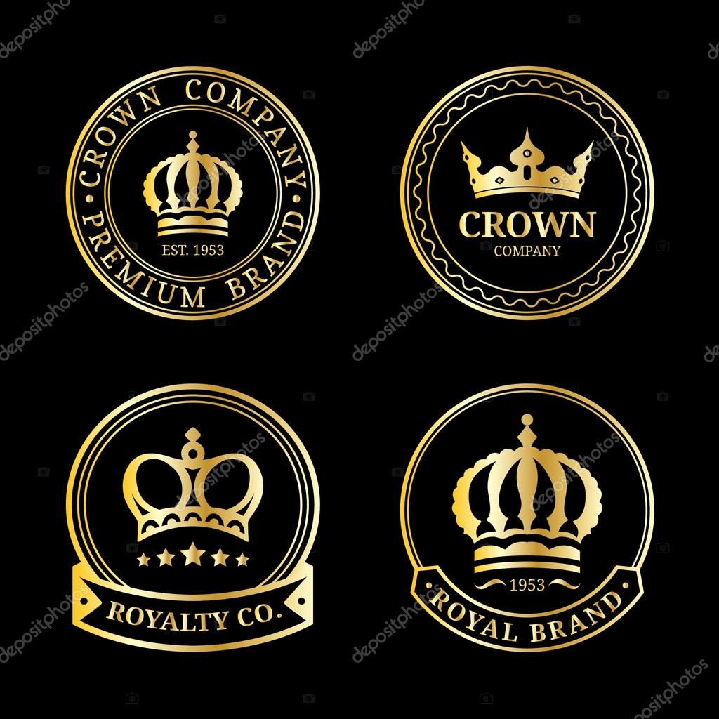 Vector crowns logos set. Luxury crowns monograms design. Crowns vintage monograms. Crowns vector illustration. Used for hotel, restaurant, boutique, invitation, jewellery, etc