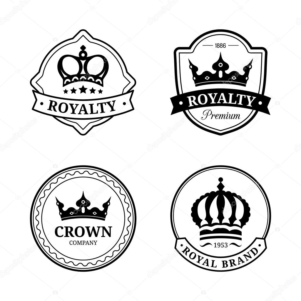 Vector crowns logos set. Luxury crowns monograms design. Crowns vintage monograms. Crowns vector illustration. Used for hotel, restaurant, boutique, invitation, jewellery, etc