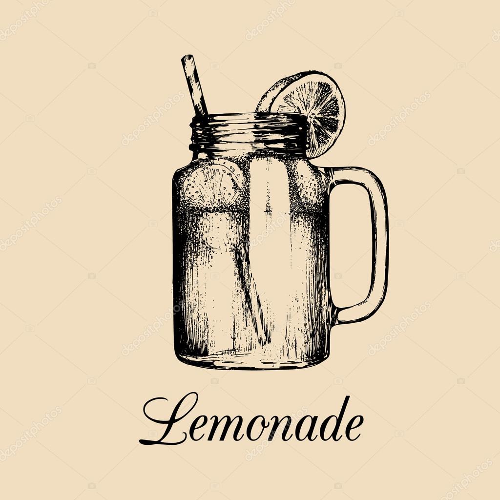Lemonade in jar sketch — Stock Vector © vladayoung 102081924
