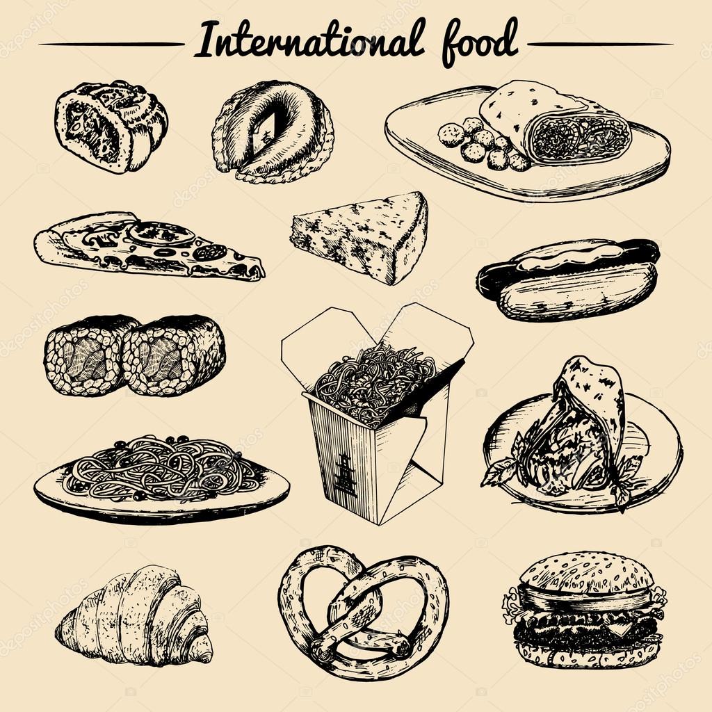 International food menu — Stock Vector © vladayoung #102082026