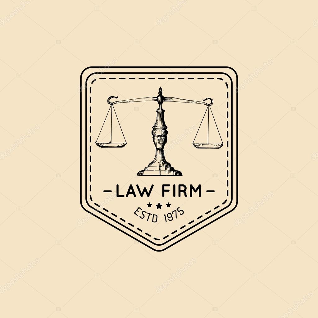 Law office logo. Vector attorney logo. Vector vintage lawyer logo. Law firm label. Lawyer logo template. Law logo. Attorney sign. Legal concept