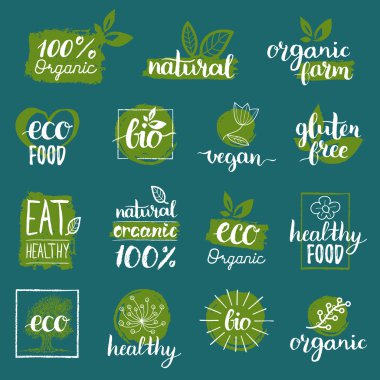 Eco organik biyo logolar.  