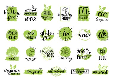 Eco organic bio logos.   clipart