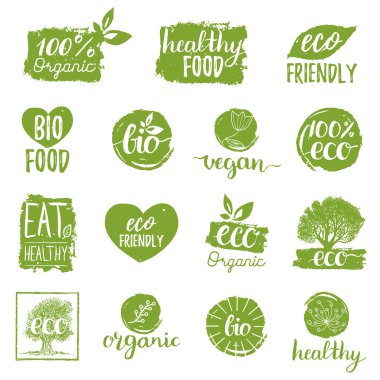 Eco organik biyo logolar.  