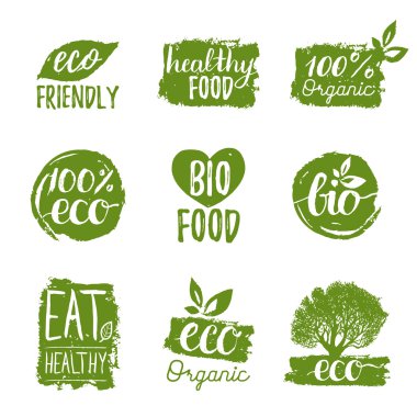 Eco organik biyo logolar.  