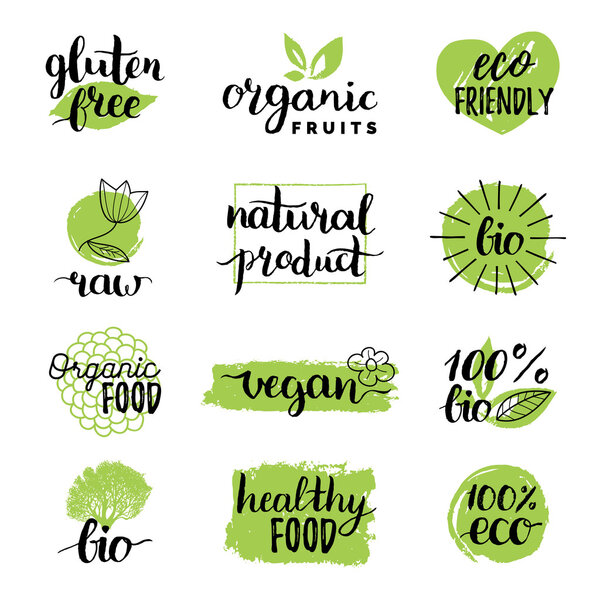 Eco organic bio logos.  