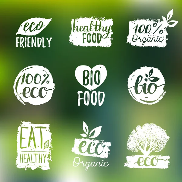 Λογότυπα βιολογικής bio Eco. — Διανυσματικό Αρχείο