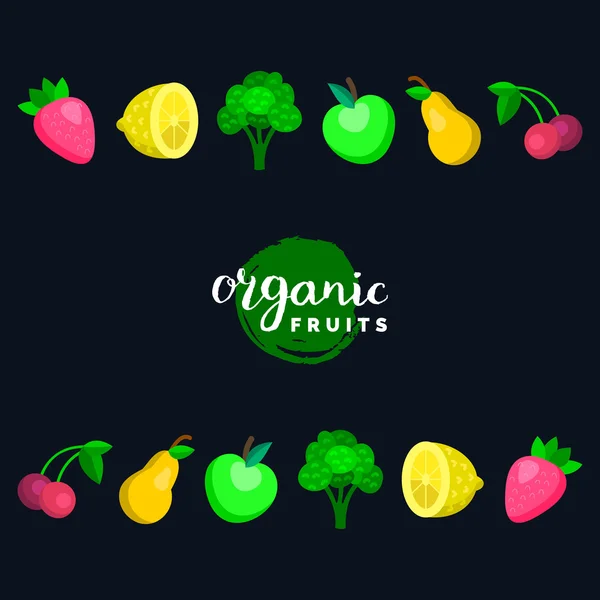 Organic eco food logo. — Stock Vector