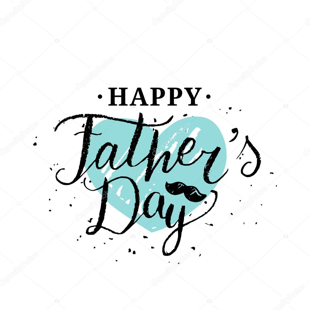 Happy Father's Day vector card, background, banner, typography. Vector hand lettering poster. Vintage design logo.