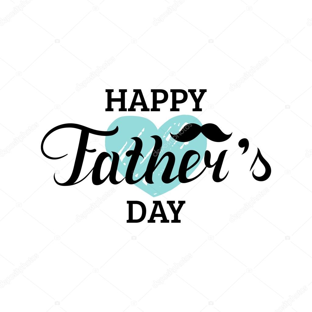 Happy Father's Day vector card, background, banner, typography. Vector hand lettering poster. Vintage design logo.