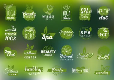 health and beauty care logo set clipart