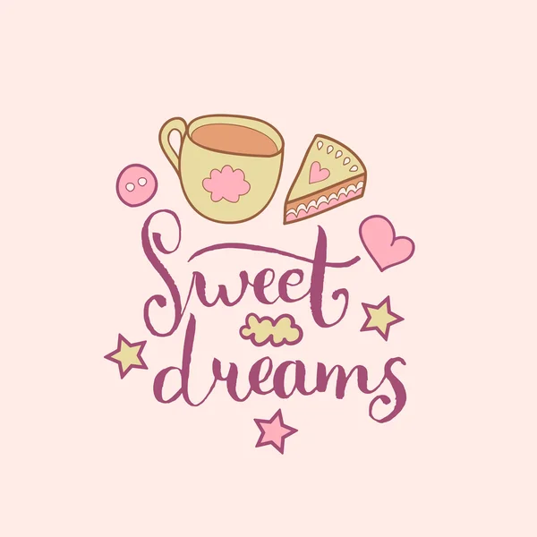 Sweet Dreams hand lettering. — Stock Vector