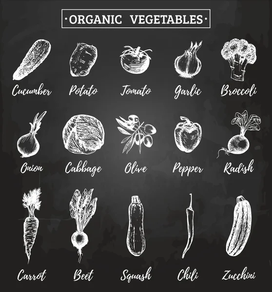 Conjunto de ícones de vegetais alimentares —  Vetores de Stock