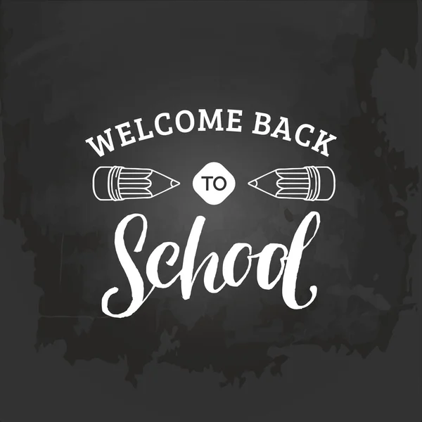 Bienvenido de nuevo al logo de la escuela — Vector de stock