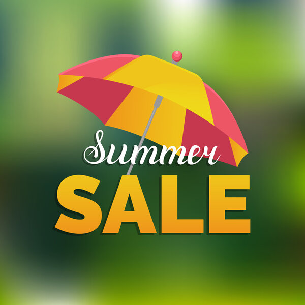 Summer sale logo with umbrella