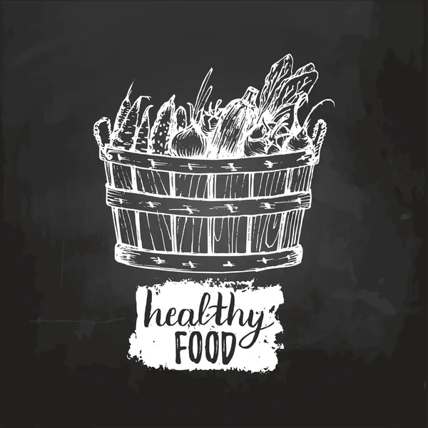 Logo szkic zdrowej żywności — Wektor stockowy
