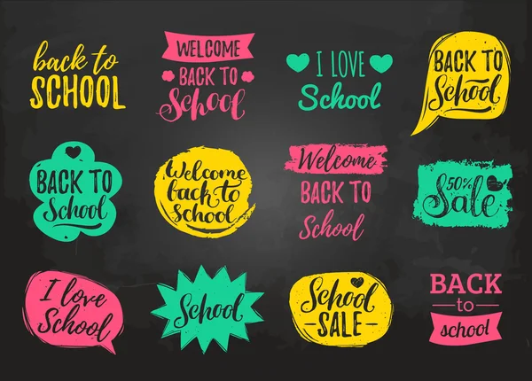 Back to school bubbles set — Stock Vector