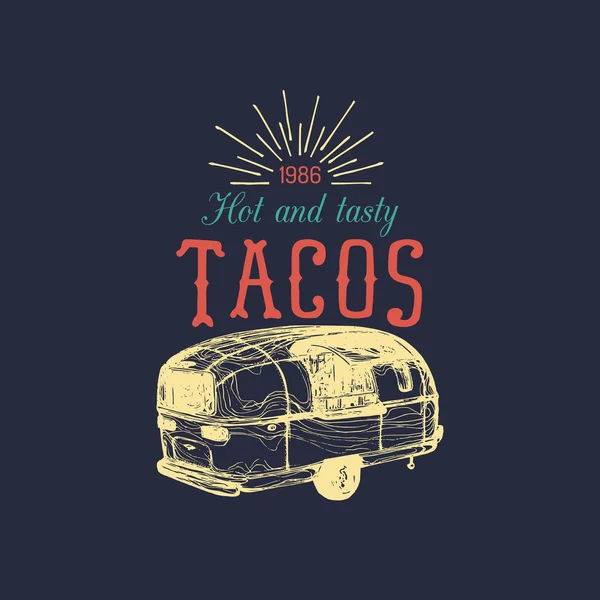 Vintage messicano cibo camion — Vettoriale Stock