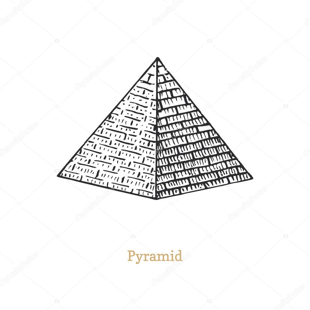 Pyramid vector drawing of esoteric and occult sign