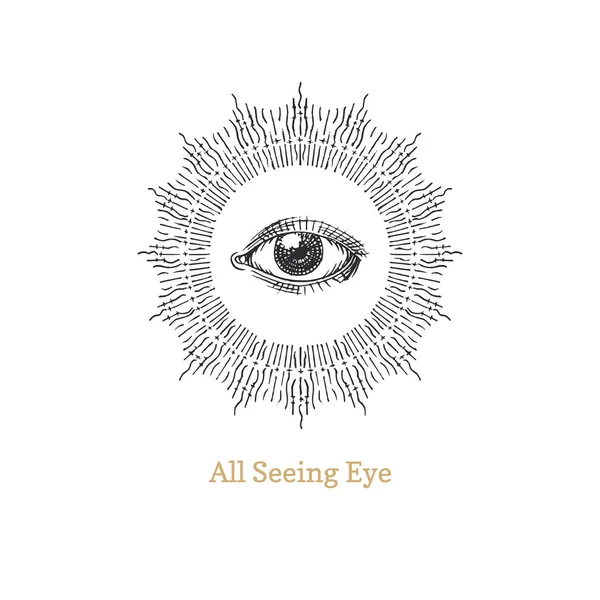 Todos a ver os olhos. Imagem vetorial do Olho da Providência. — Vetor de Stock